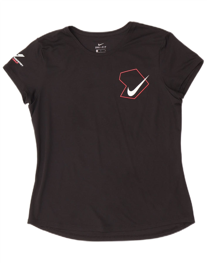 Tricou grafic Nike Dri Fit pentru femei Top UK 16 Poliester negru mare