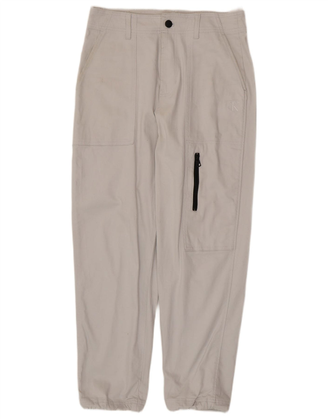 Pantaloni cargo CALVIN KLEIN pentru bărbați, L30 L28, bumbac alb