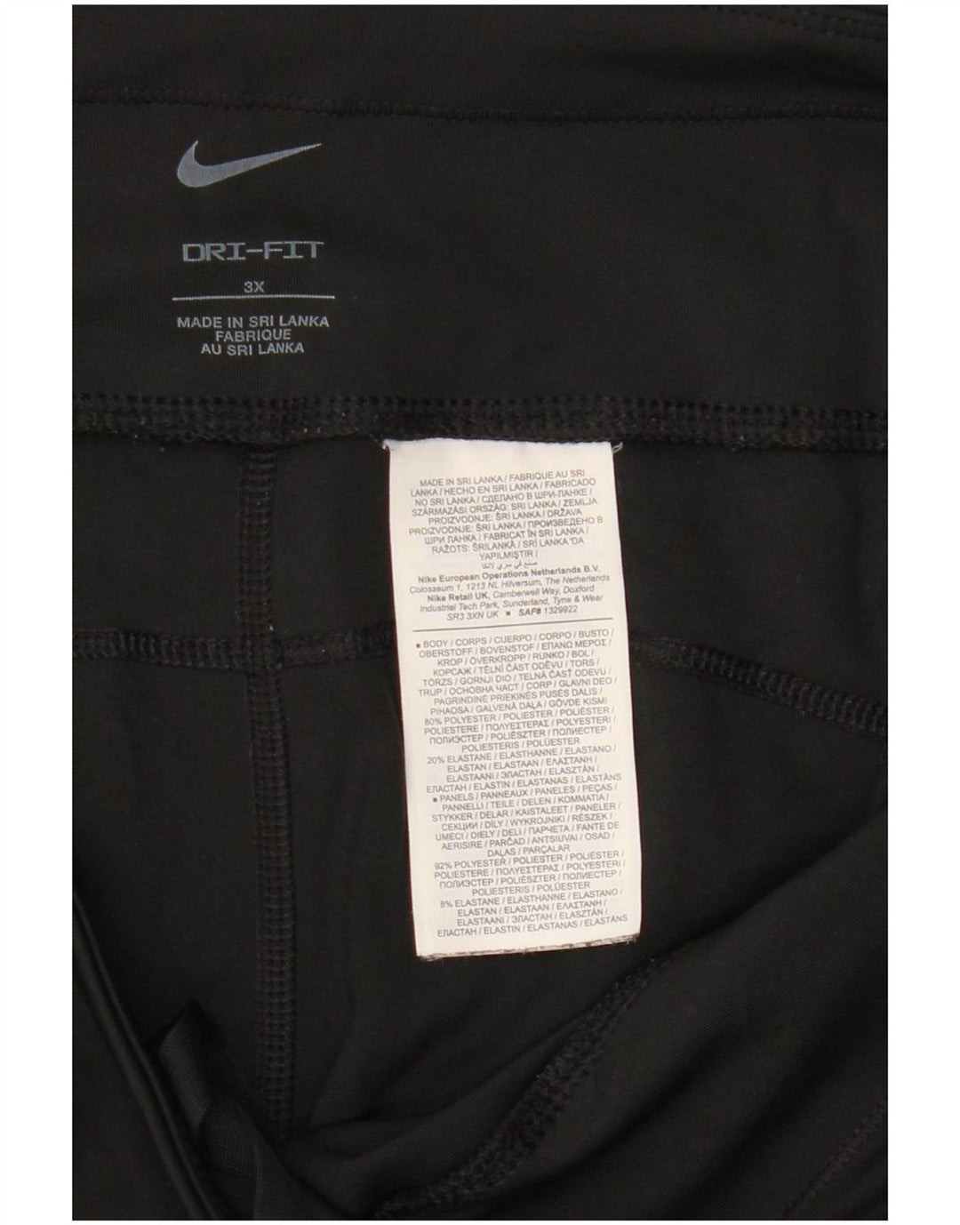 Leggings Nike Dri Fit Capri pentru femei UK 22 3XL Poliester negru