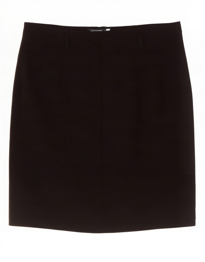 Fusta dreaptă pentru femei Marks & Spencer UK 8 Small W28 Poliester negru