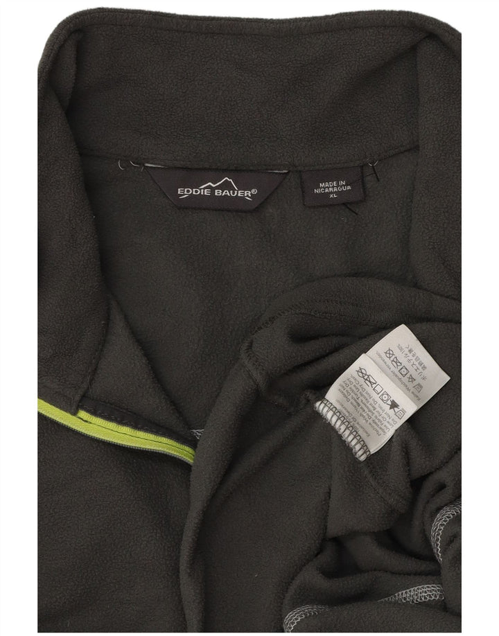Pulover pentru bărbați Eddie Bauer, cu fermoar și gât, poliester gri XL