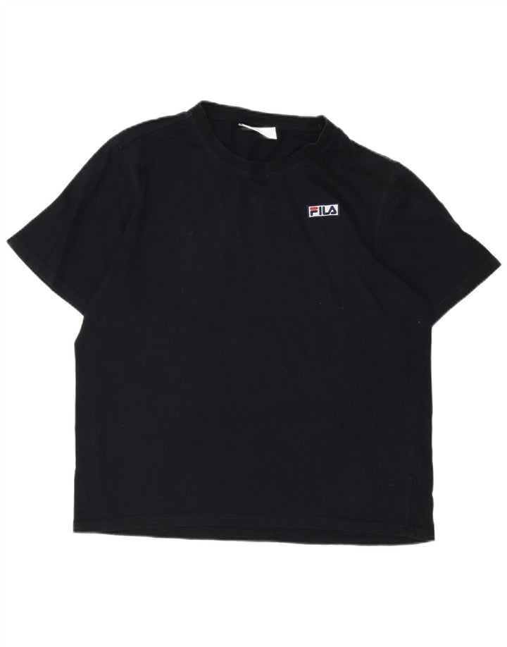 Tricou pentru femei FILA Top mare din bumbac negru