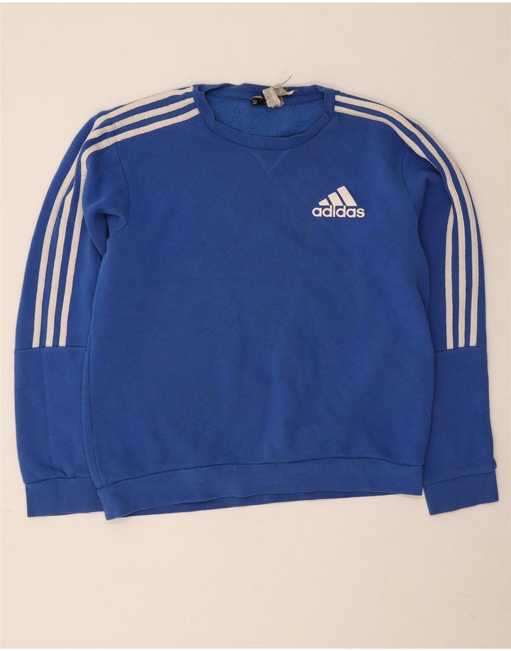 Pulover adidas pentru femei UK 14, bumbac albastru mediu
