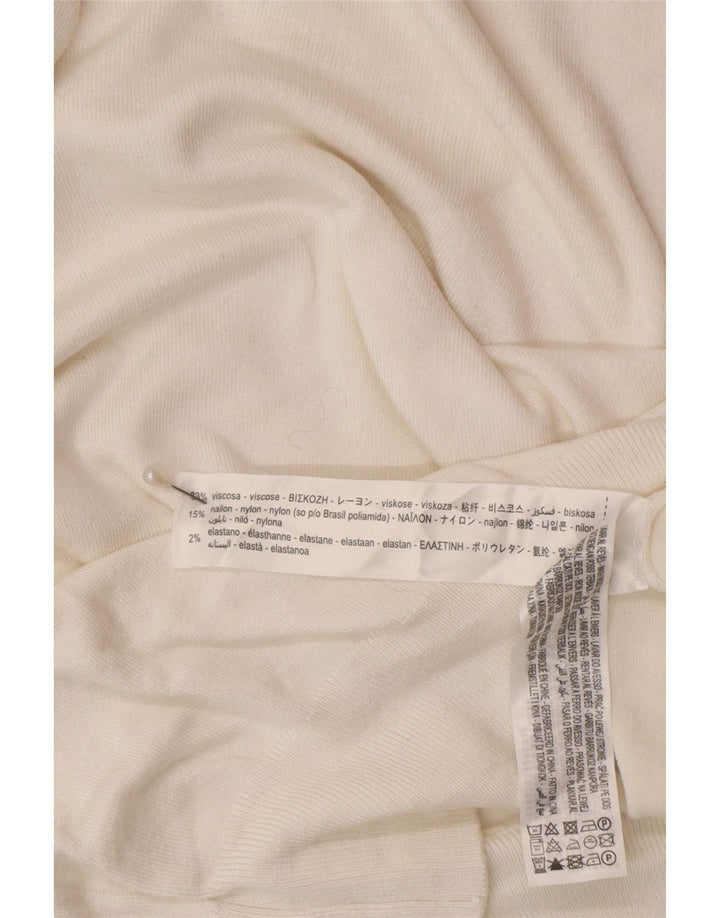Pulover pentru femei cu mânecă scurtă și cu gât rulat Zara UK 12 Medium White