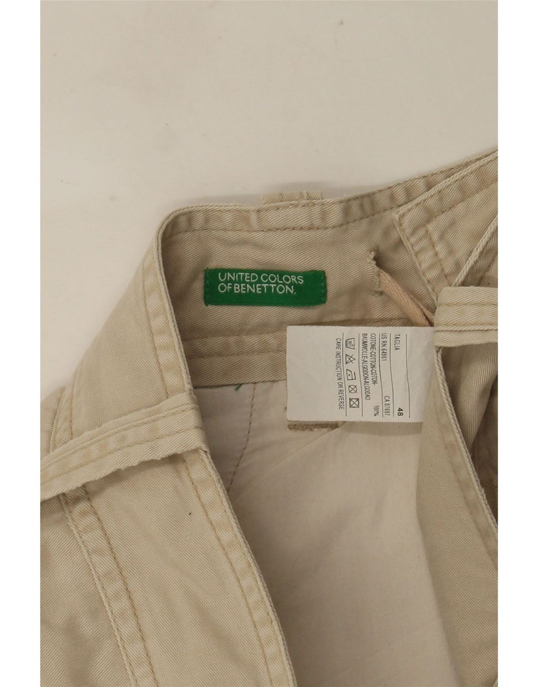 Pantaloni scurți cargo Benetton pentru bărbați IT 48 Medium W36 Bej Bumbac