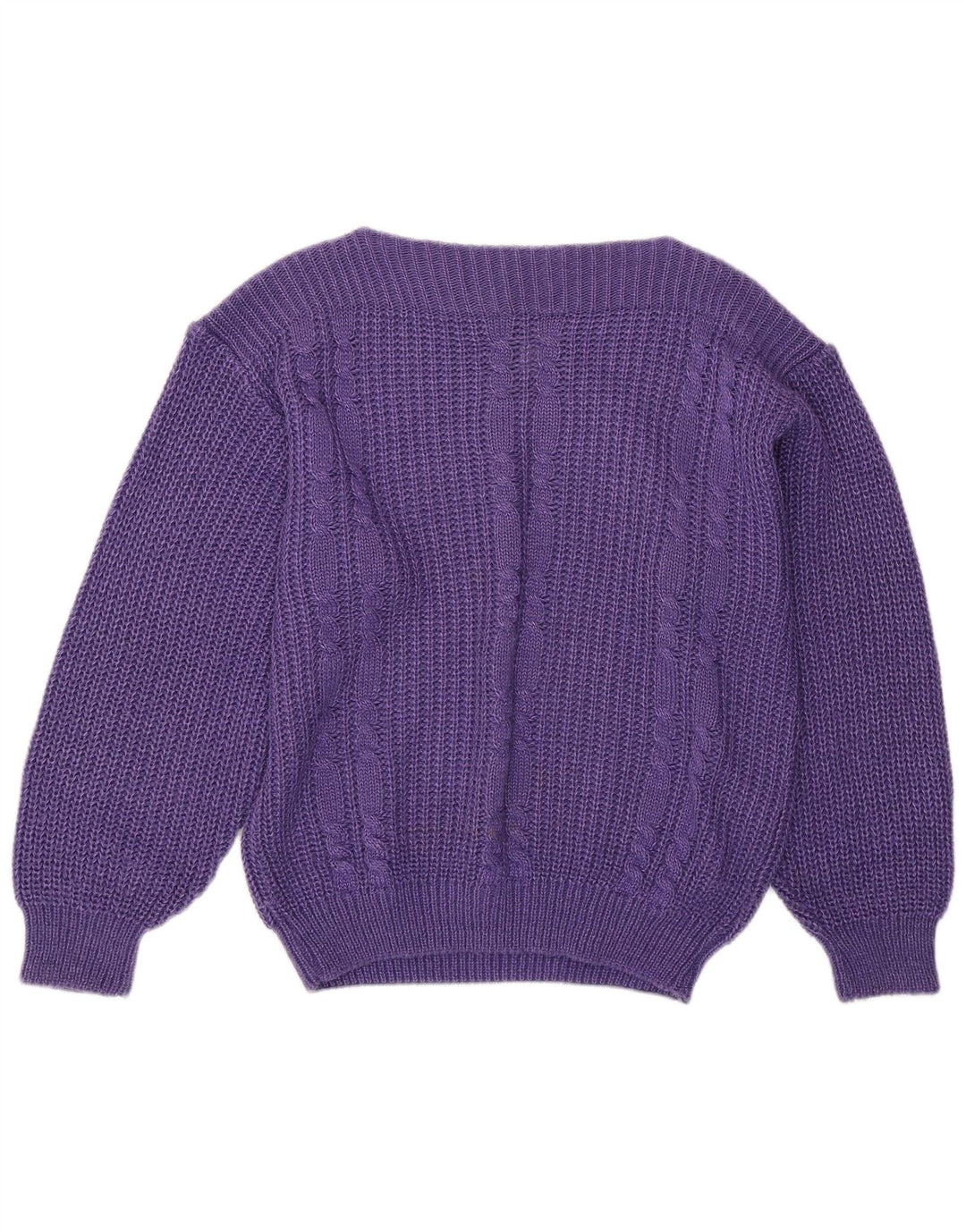 Pulover VINTAGE pentru femei cu gât de barcă EU 40/42 Violet mediu acrilic