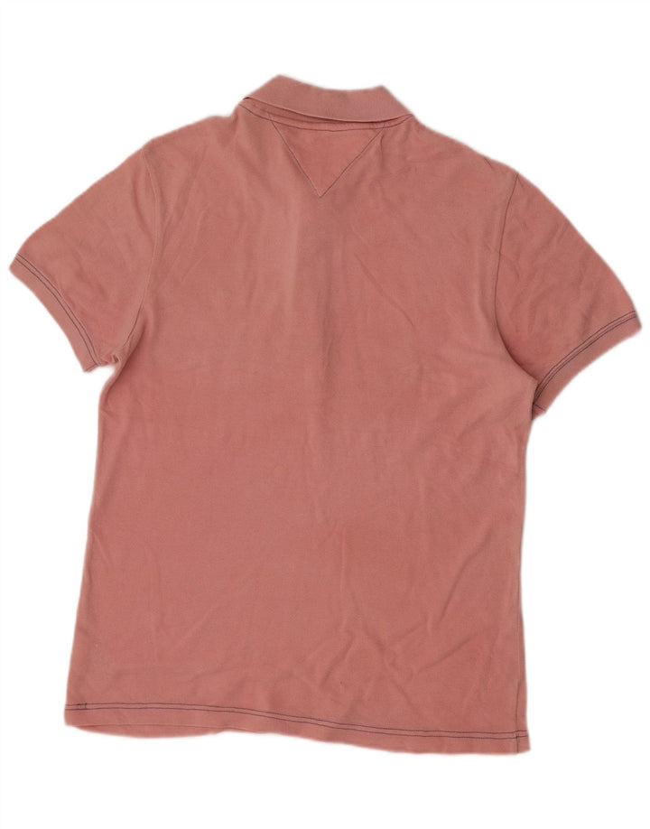 Tricou polo Tommy Hilfiger pentru bărbați, bumbac roz mediu