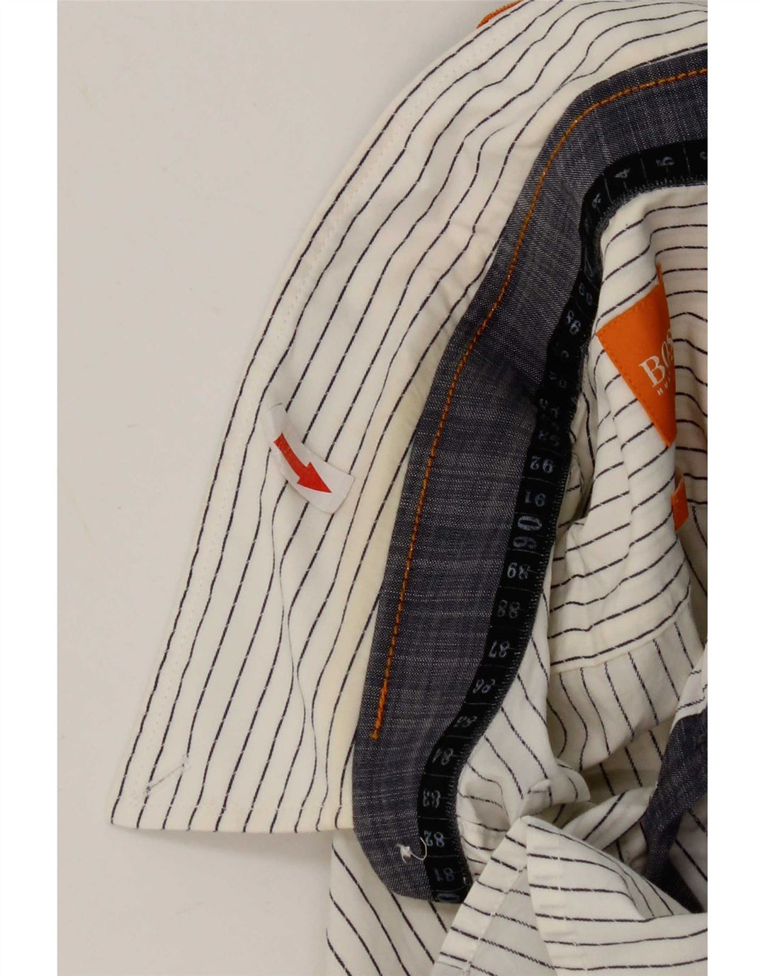 Cămașă pentru femei Hugo Boss Slim Fit, bumbac alb mediu cu dungi