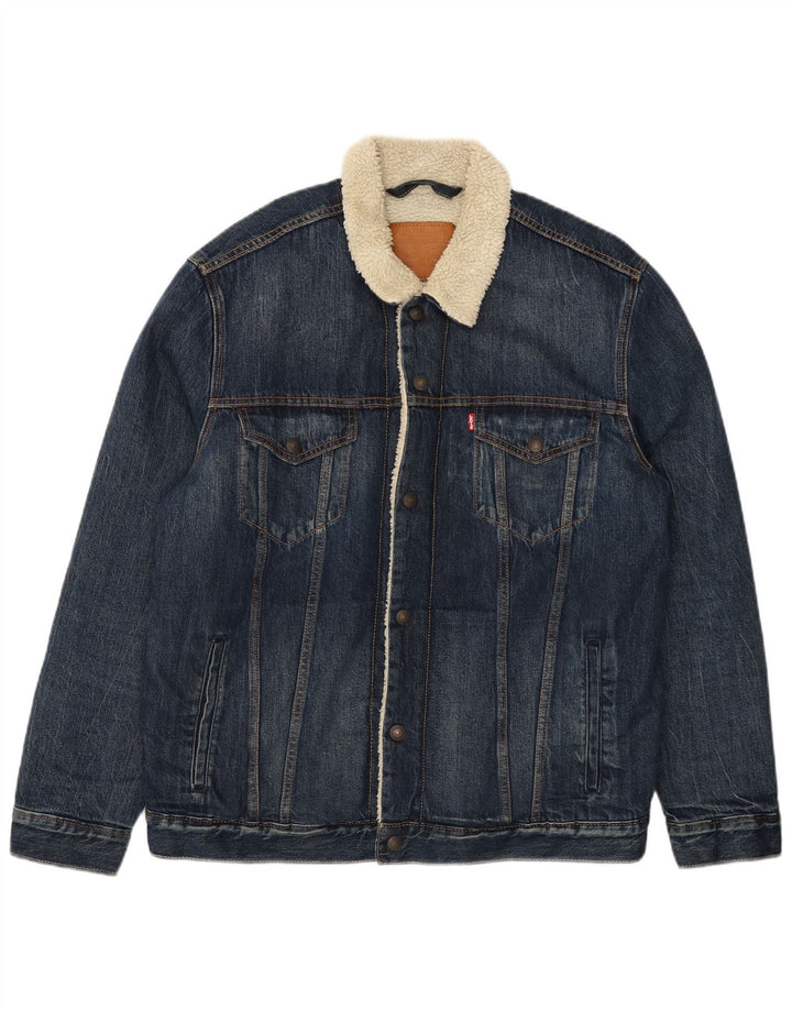 Jachetă pentru bărbați Levi's Sherpa Denim UK 42 XL Bumbac albastru