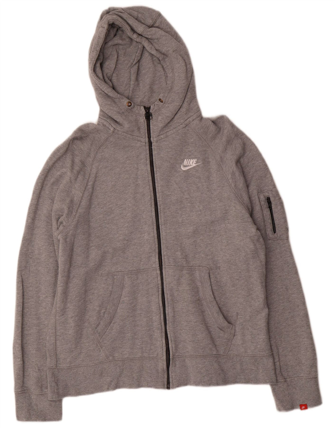 Pulover Nike pentru bărbați cu fermoar, bumbac mare, gri