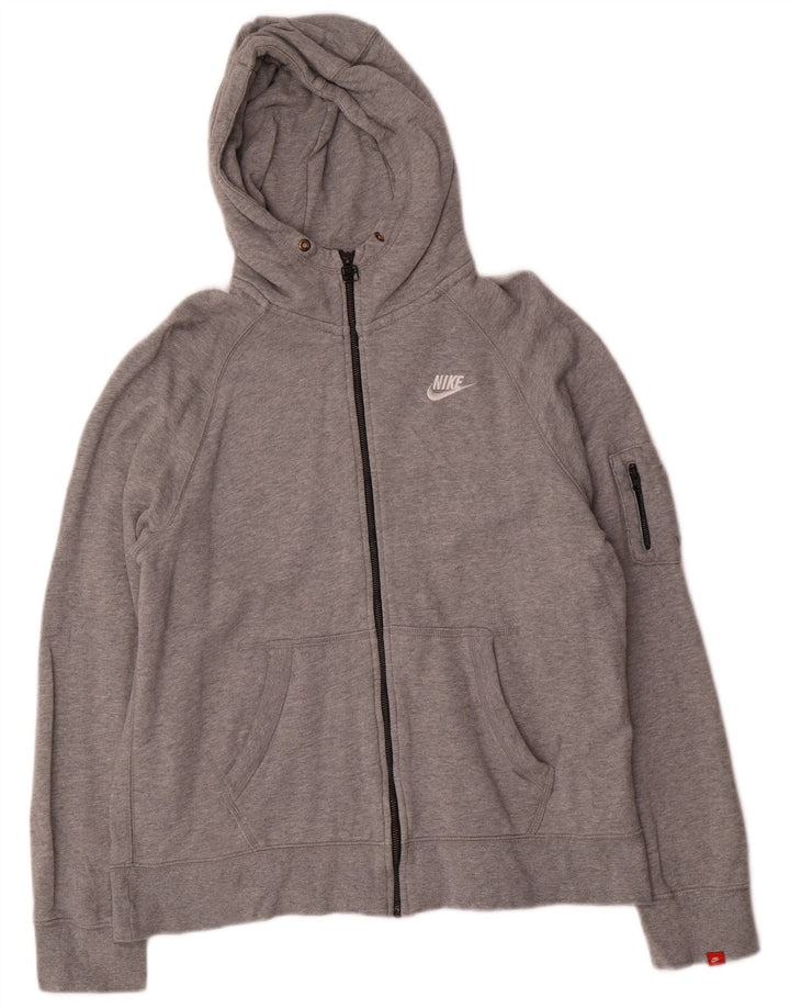 Pulover Nike pentru bărbați cu fermoar, bumbac mare, gri