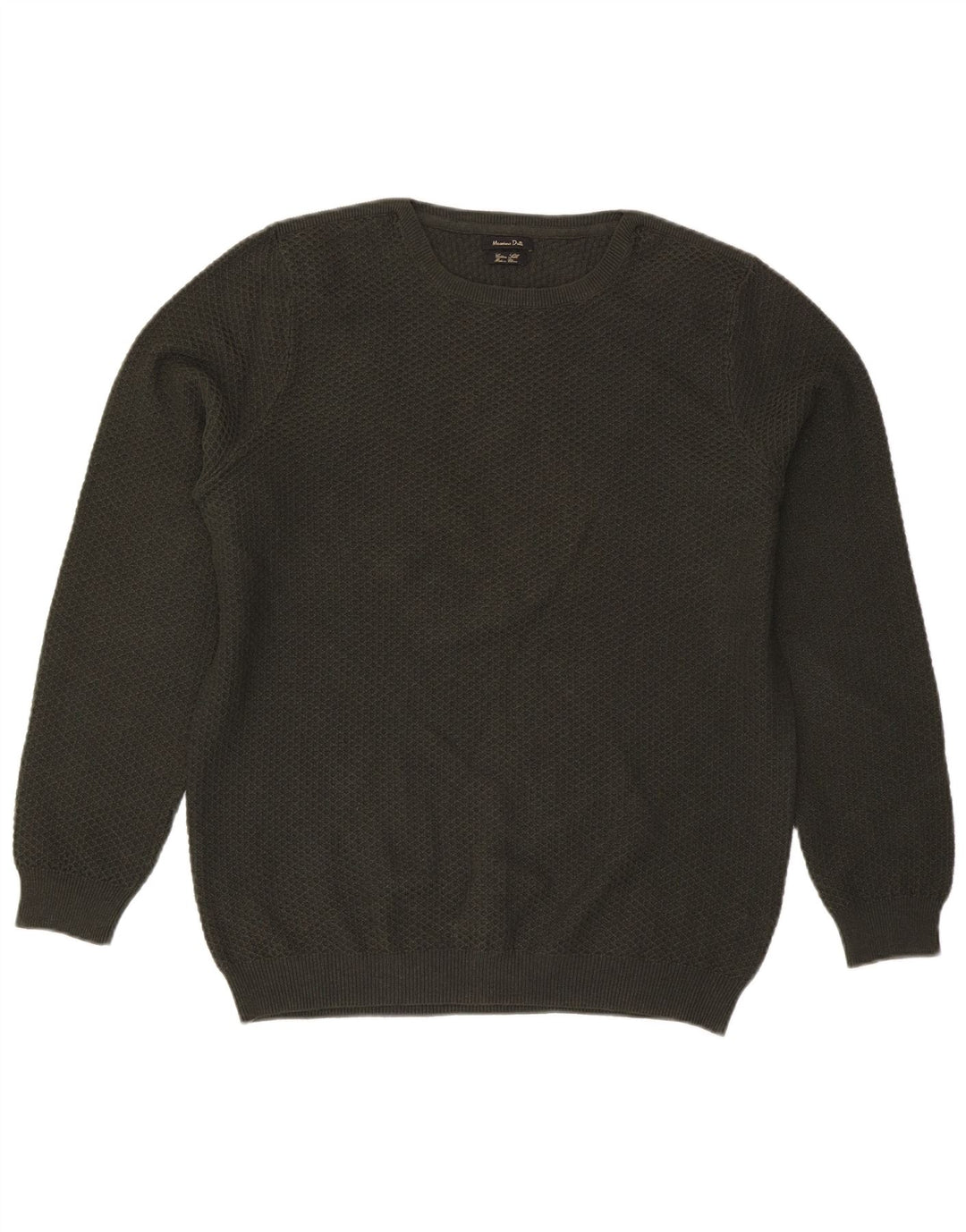 Pulover Massimo Dutti pentru bărbați, cu gât crew, XL, bumbac verde