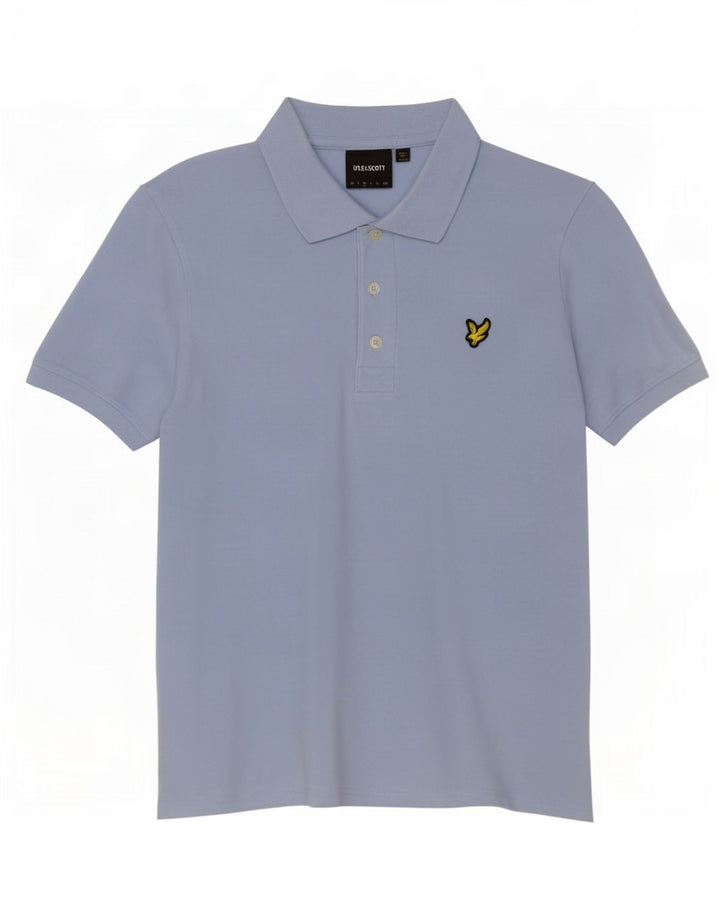 Tricou polo Lyle & Scott pentru bărbați, bumbac albastru mediu