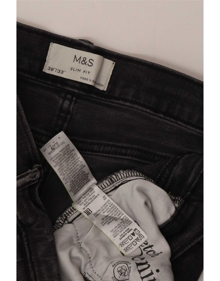 Blugi slim pentru bărbați Marks & Spencer W38 L33 bumbac gri