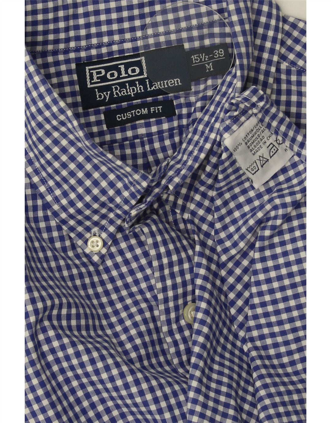 Cămașă Polo Ralph Lauren pentru bărbați Mărimea 39 15 1/2 Mediu Bleumarin Vichy