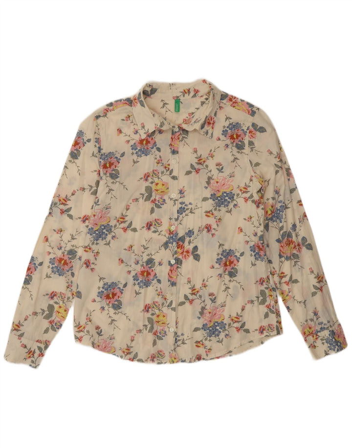 Cămașă Benetton pentru femei UK 10 Small Off White Floral