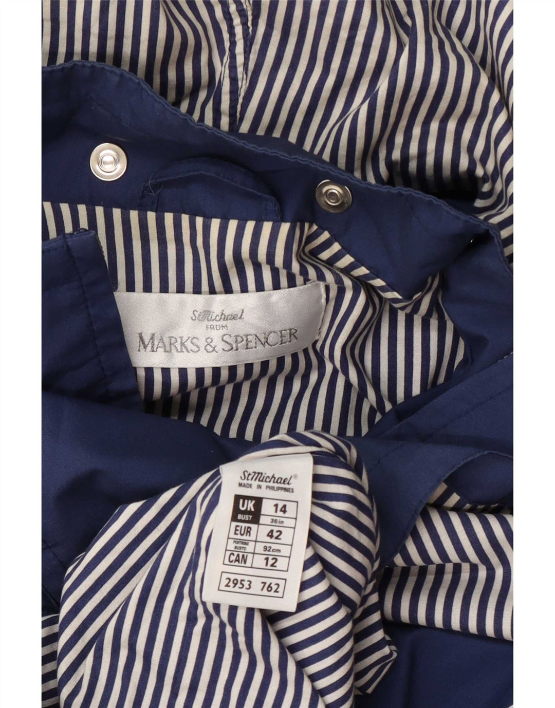 Marks & Spencer pentru femei St. Michael jachetă de ploaie cu glugă UK 14 mare albastru