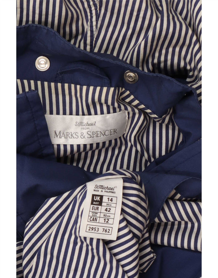 Marks & Spencer pentru femei St. Michael jachetă de ploaie cu glugă UK 14 mare albastru