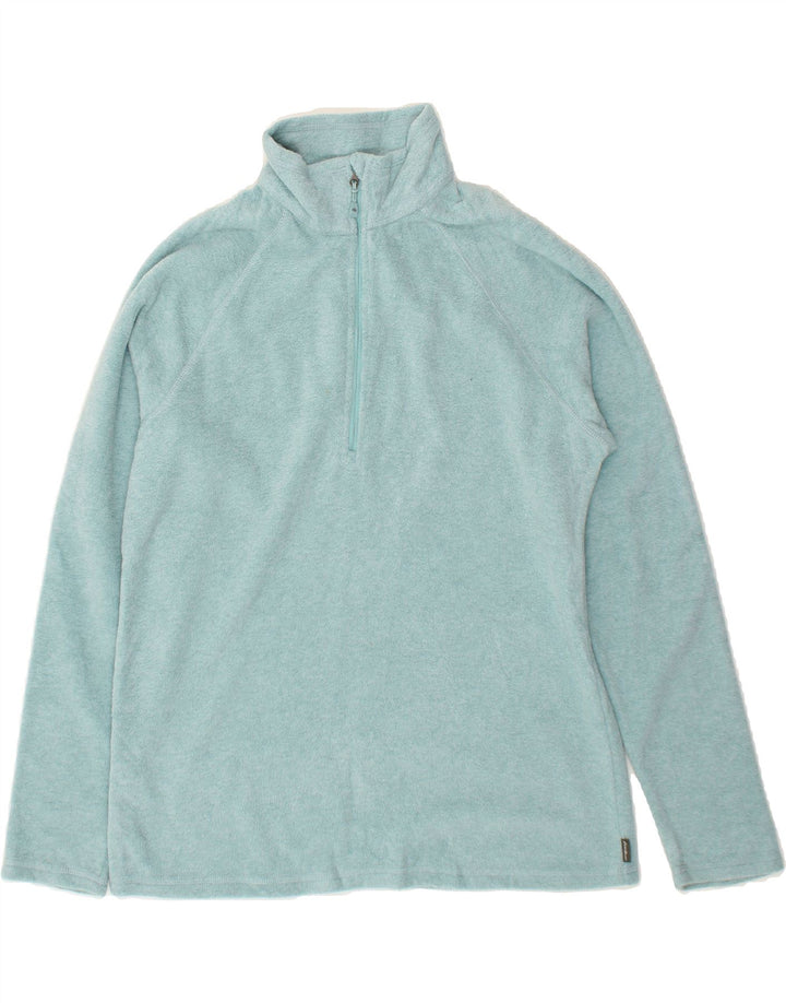 EDDIE BAUER Womens Zip Neck Fleece Jumper UK 14 Medium Blue Polyester Vintage Eddie Bauer and Second-Hand Eddie Bauer from Messina Hembry 