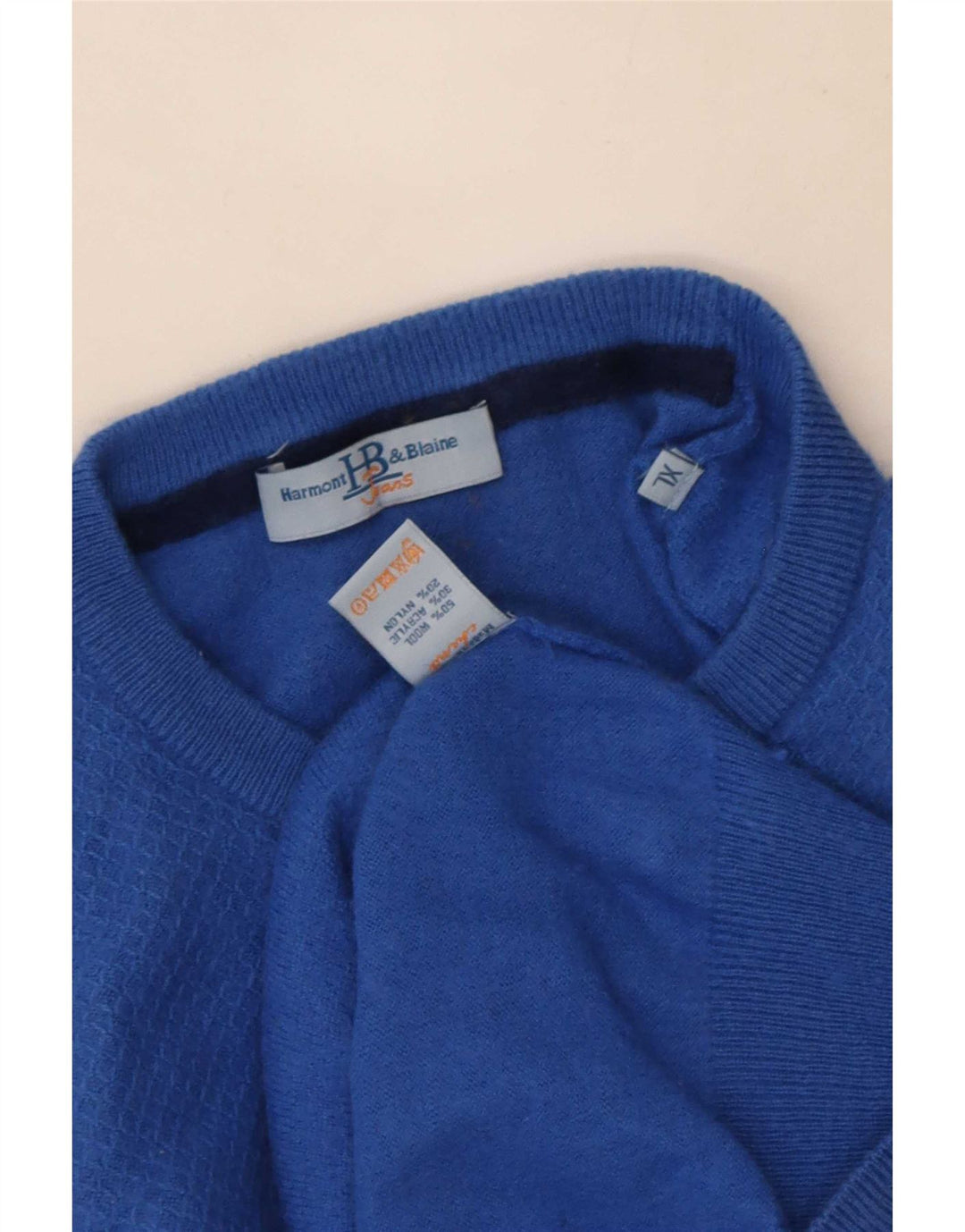 Pulover Harmont & Blaine pentru bărbați, cu gât crew, XL, lână albastră