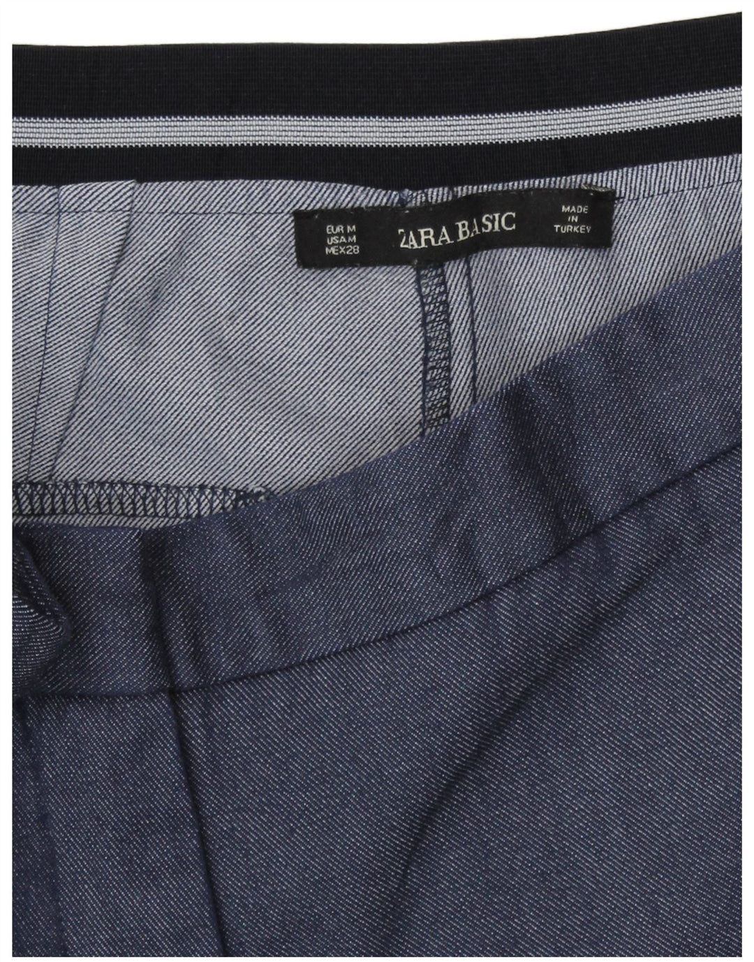 Pantaloni chino conici pentru femei Zara Mediu L28 L27 Poliester albastru