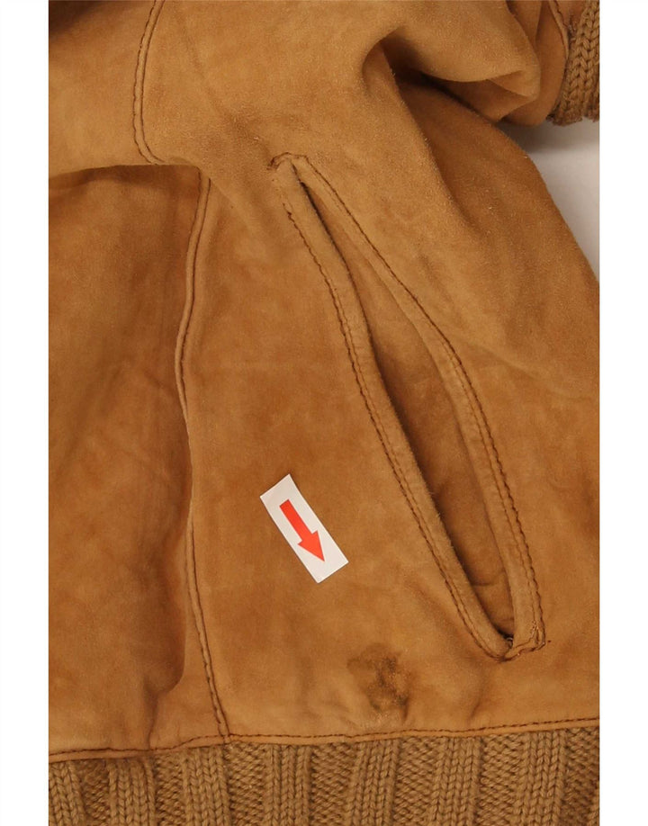Bomber Vintage pentru bărbați din piele intoarsa IT 46 Small Beige