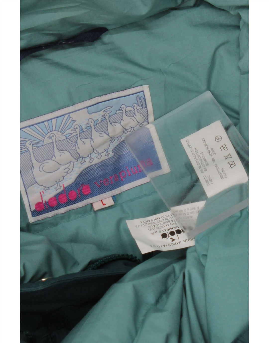 Jachetă căptușită cu glugă supradimensionată pentru femei DIADORA UK 16 Large Blue Floral