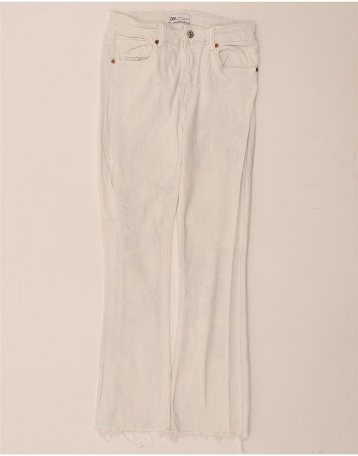 Blugi Zara Femei Bootcut EU 34 2XS L24 L26 Bumbac Alb