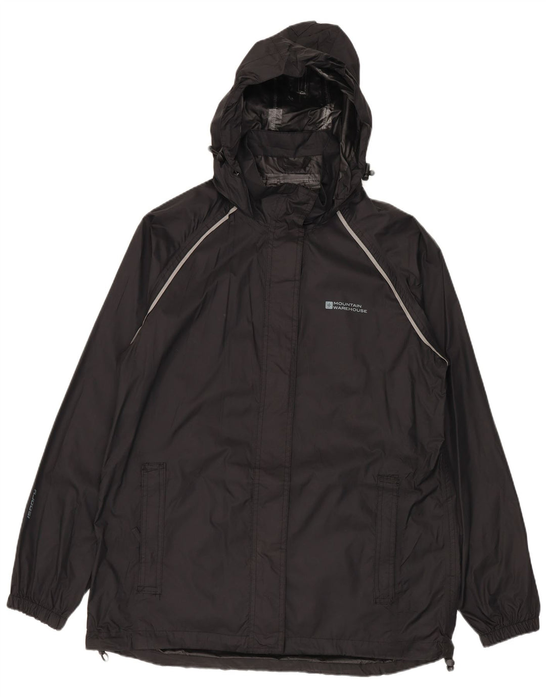 Jachetă de ploaie cu glugă pentru femei Mountain Warehouse UK 12 Medium Black Nylon
