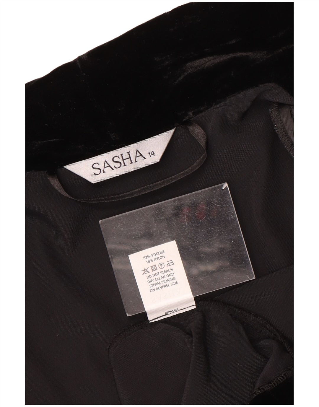 Jachetă Sasha de velur deschisă pentru femei UK 14 mare, viscoză, neagră