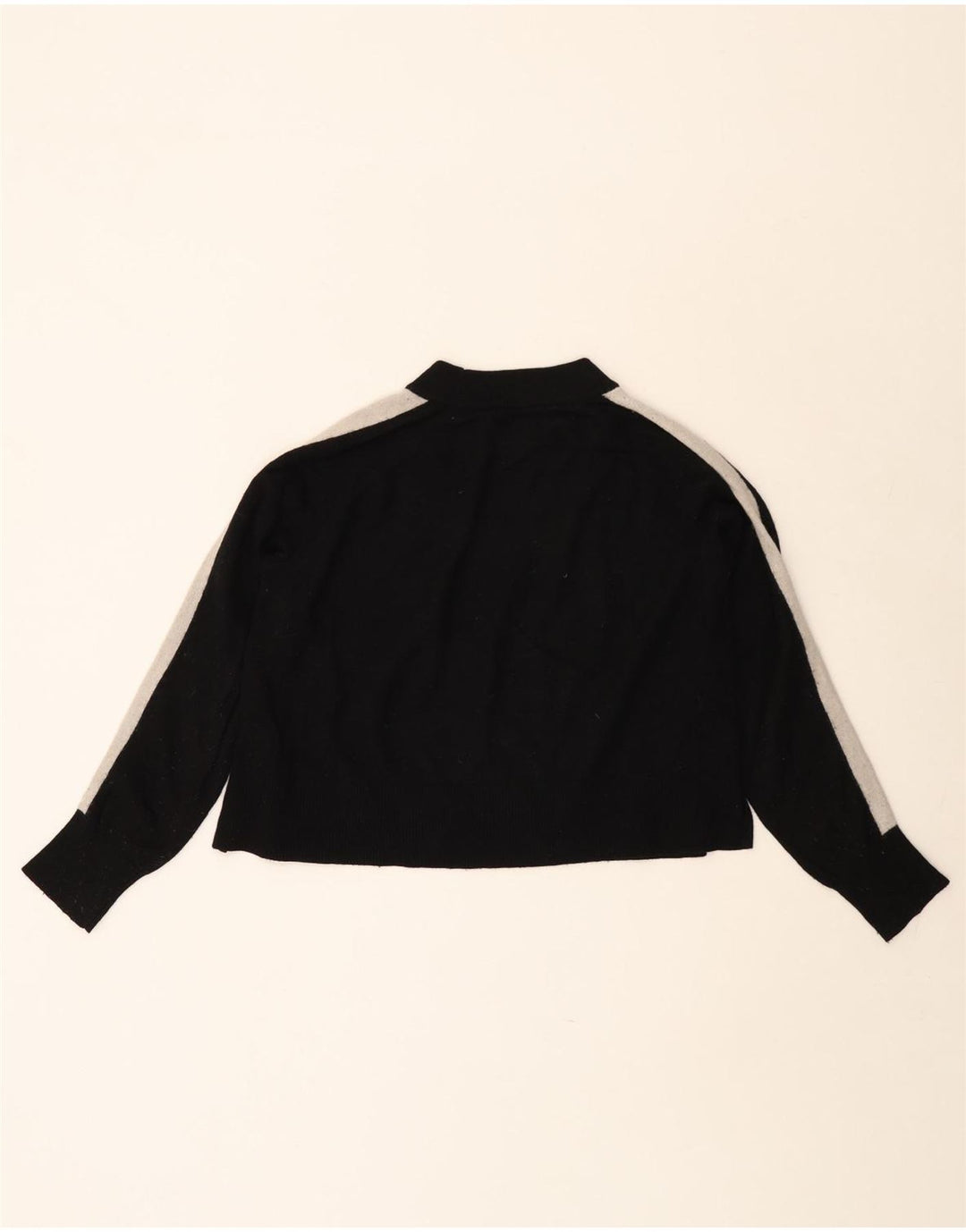 JACK WILLS Pulover supradimensionat pentru femei cu gâtul turnat UK 10 Mic Negru