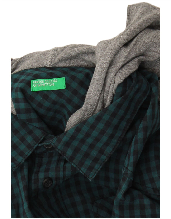 Cămașă cu glugă Benetton pentru bărbați, albastră