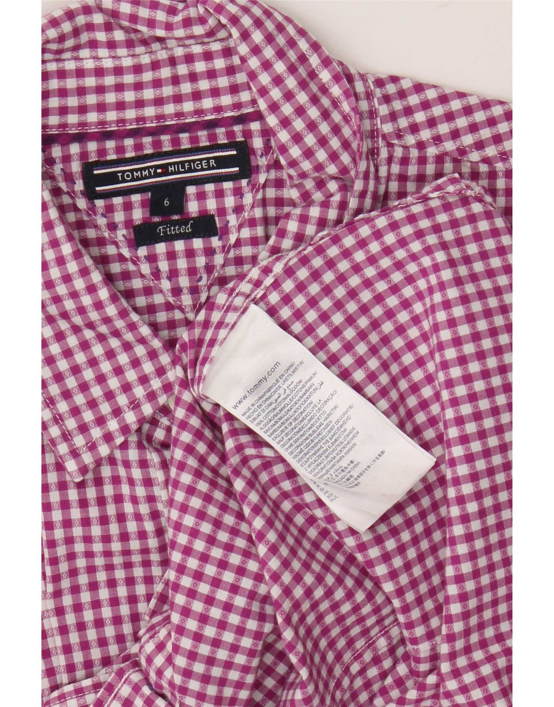 Cămașă pentru femei Tommy Hilfiger US 6 Medium Purple Gingham Bumbac