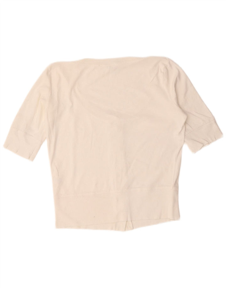Pulover cardigan cu mânecă scurtă pentru femei Marks & Spencer UK 12 Medium White
