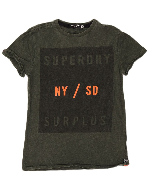 SUPERDRY tricou grafic pentru bărbați Top mic bumbac kaki
