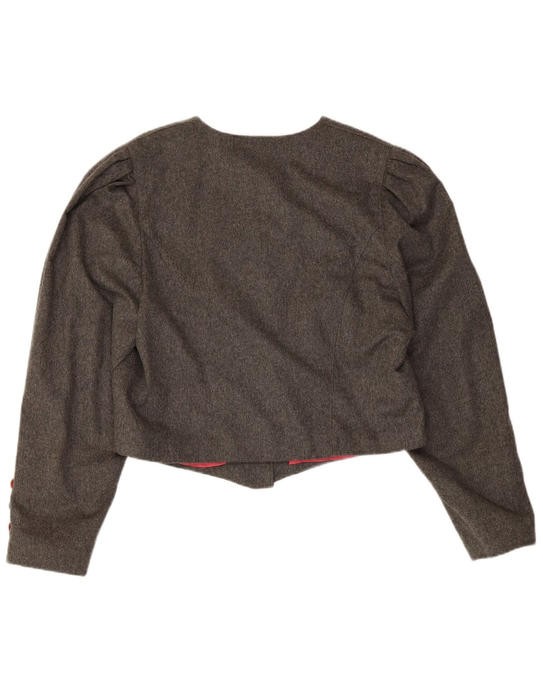 Julius Lang Jachetă Blazer Crop 6 Buttons pentru femei UK 14 Medium Gri Lână