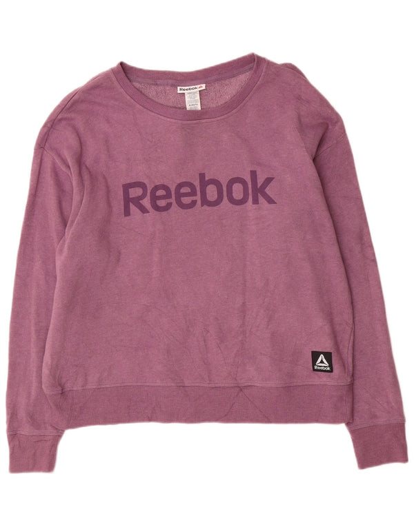 Pulover de hanorac supradimensionat pentru femei Reebok, UK 18 XL, bumbac violet