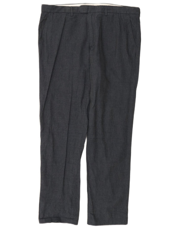 Pantaloni de costum drept BOWERY pentru bărbați J. CREW L36 L32 in bleumarin