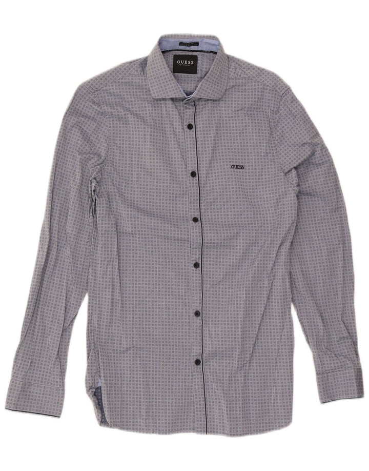 Cămașă Guess Valley Super Slim Fit Bumbac Geometric Gri Mediu