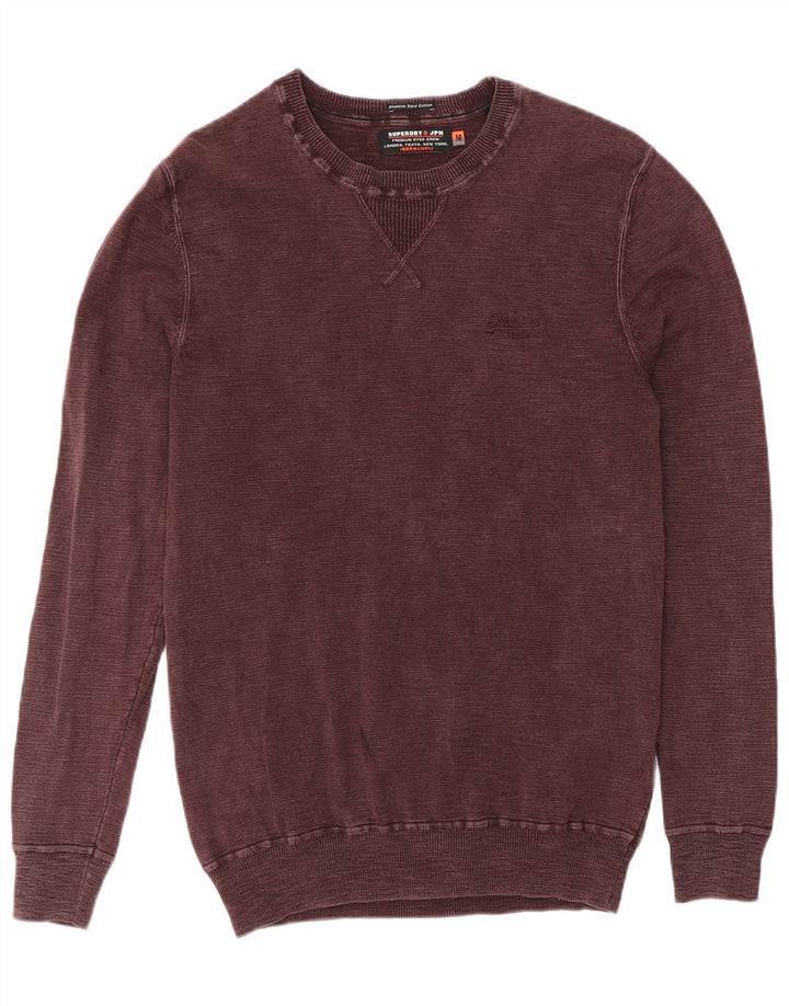 Pulover Superdry pentru bărbați, bumbac mediu burgundy