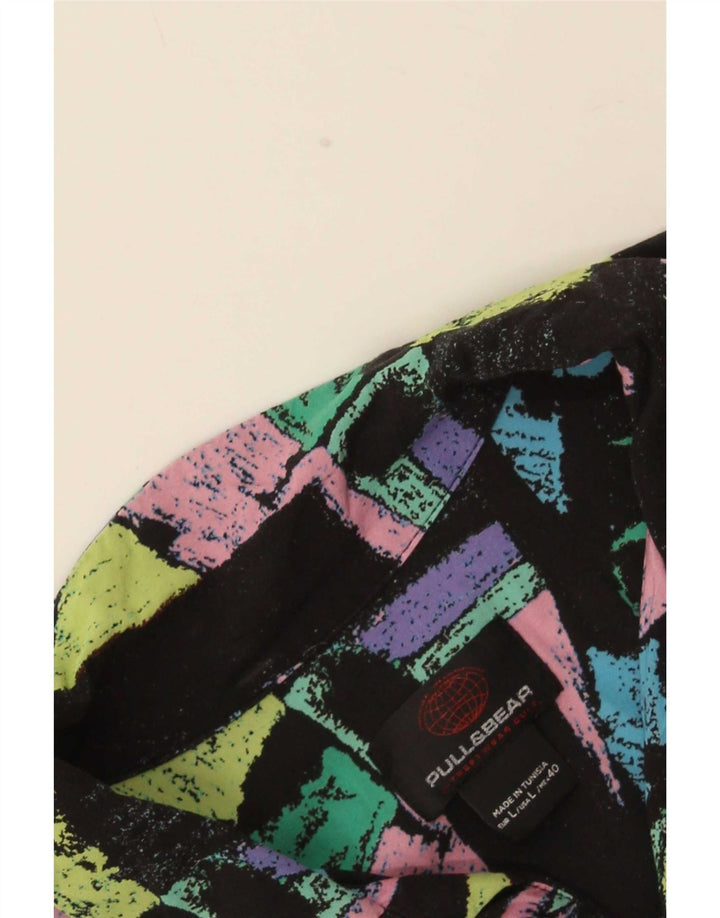 Cămașă pentru bărbați Pull & Bear cu mânecă scurtă, mare, multicoloră, geometrică