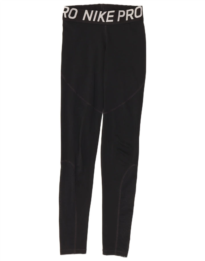 Leggings grafic Nike pentru femei UK 8 Small Negru Poliester