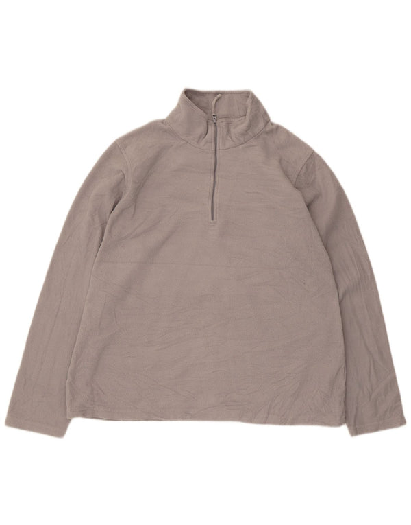 Mountain Warehouse Womens Zip Neck Fleece Jumper UK 16 Large Grey Polyester