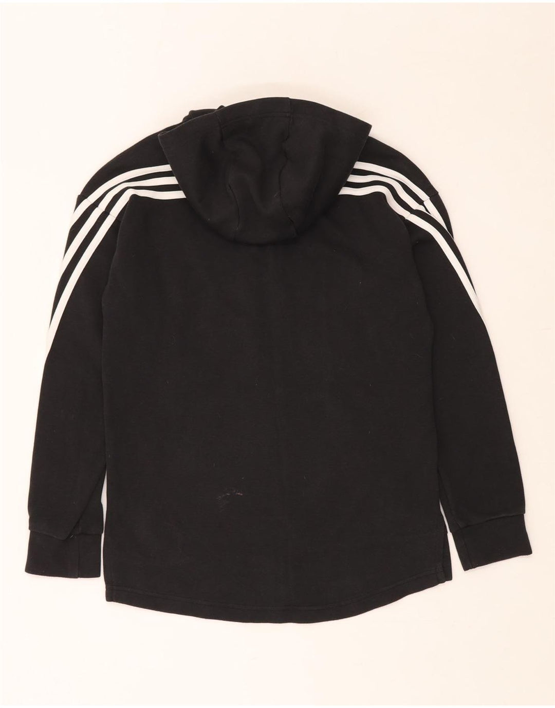 Pulover cu capota cu fermoar ADIDAS pentru baieti 14-15 ani, bumbac negru