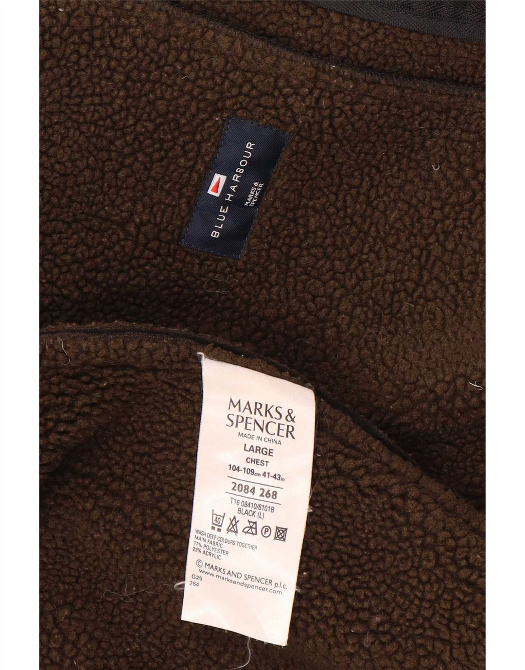 Jachetă pentru bărbați Marks & Spencer Blue Harbour Sherpa UK 40 Poliester negru mare