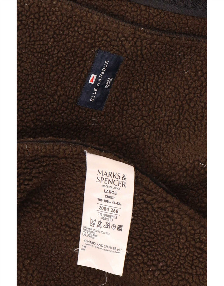 Jachetă pentru bărbați Marks & Spencer Blue Harbour Sherpa UK 40 Poliester negru mare