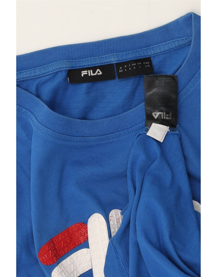 Tricou grafic Fila pentru bărbați Top mare, albastru, bumbac