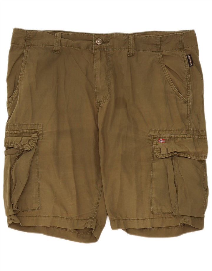 Pantaloni scurți cargo Napapijri pentru bărbați W36, bumbac kaki mare