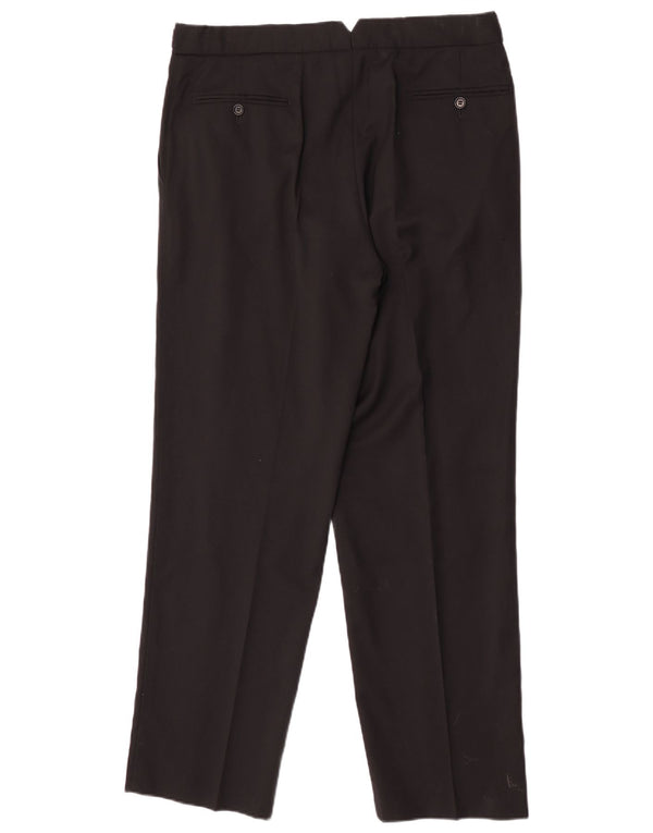 Pantaloni chino drepți pentru bărbați Marks & Spencer L36 L31 Lână nouă neagră
