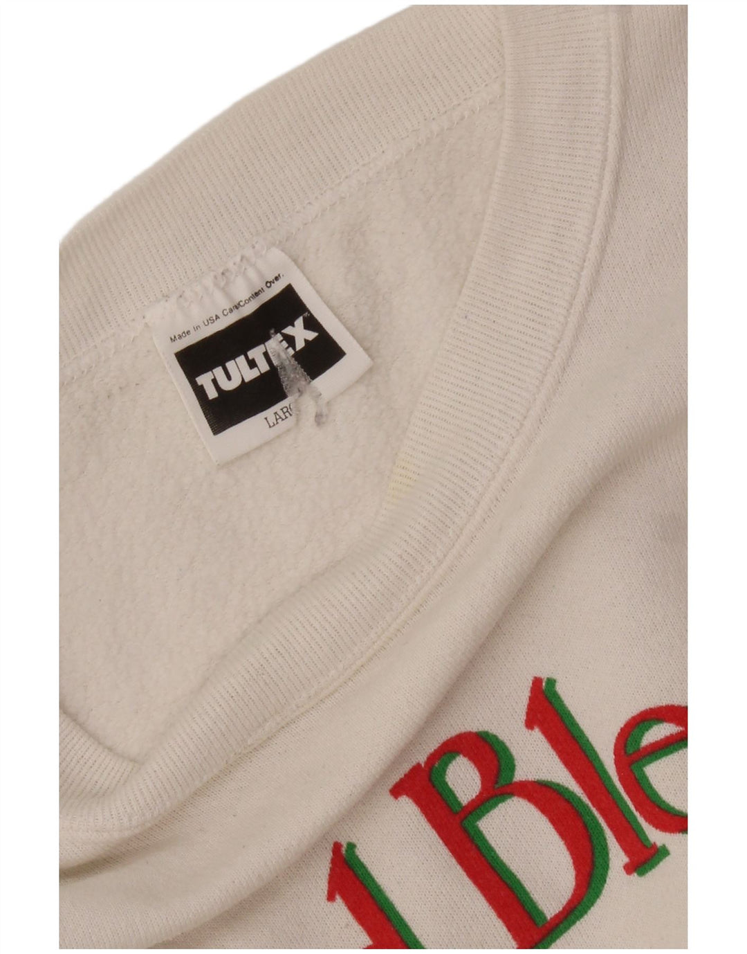 TULTEX Pulover cu grafic pentru femei UK 16 Bumbac alb mare